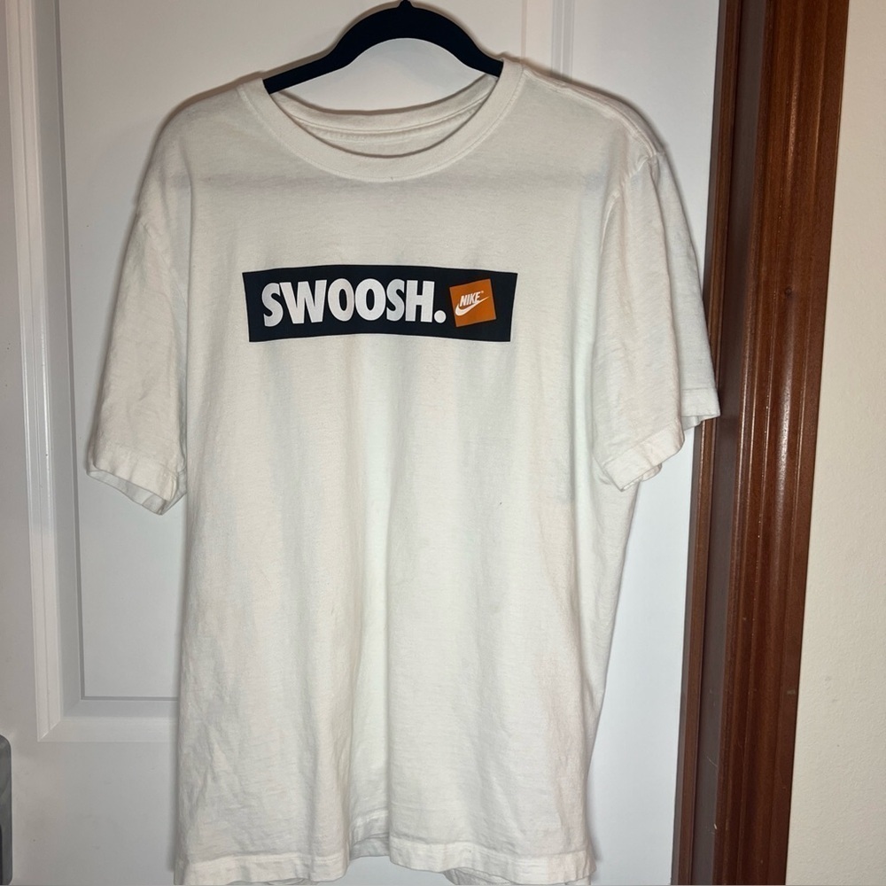 NIKE SPORTSWEAR SWOOSH BOX LOGO T SHIRT TOP MENS TEE CREW NECK COTTON WH…​​​​​